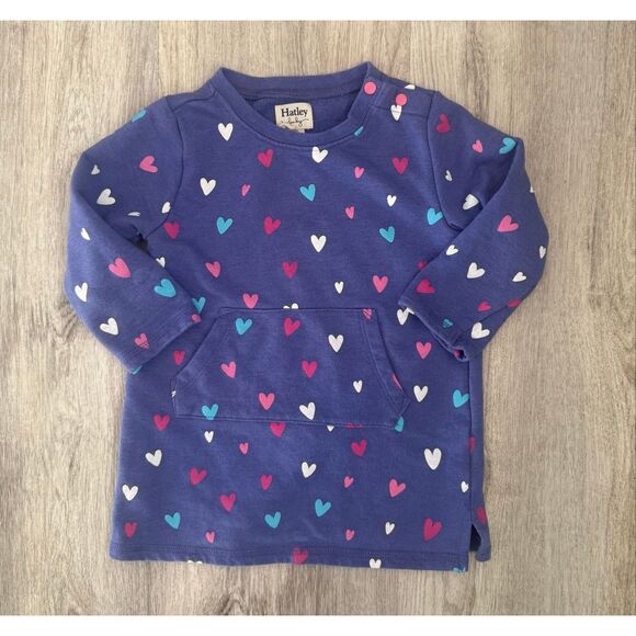 Hatley 2T Toddler Girl Dress Hatley Confetti Hearts - Iris - Picture 3 of 8